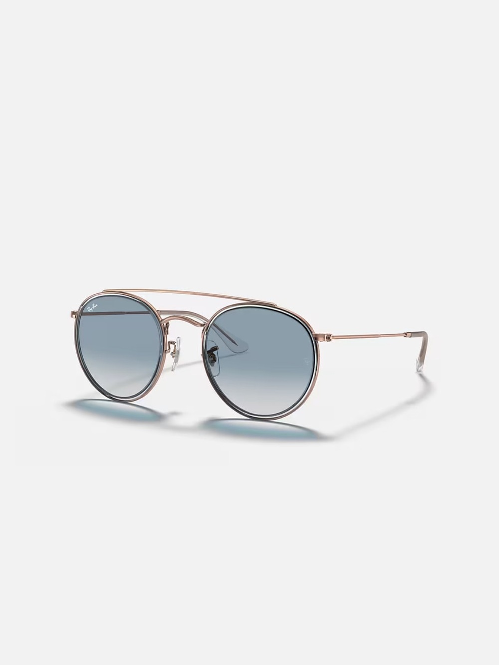 Ray-Ban Rose Round Double Bridge Sunglasses with Blue Lenses